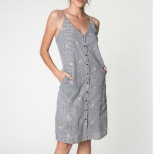 Embroidered Gingham Dress